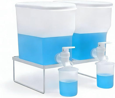 Mozabol Laundry Detergent Dispenser Set, 100oz (3L) Easy-Pour Leak-Proof Bottles with Spout Plug