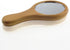 Mini Portable Wood Makeup Mirror, Handmade Round Cosmetic Mirror with Single Handle, 7.1x 13.5cm Size