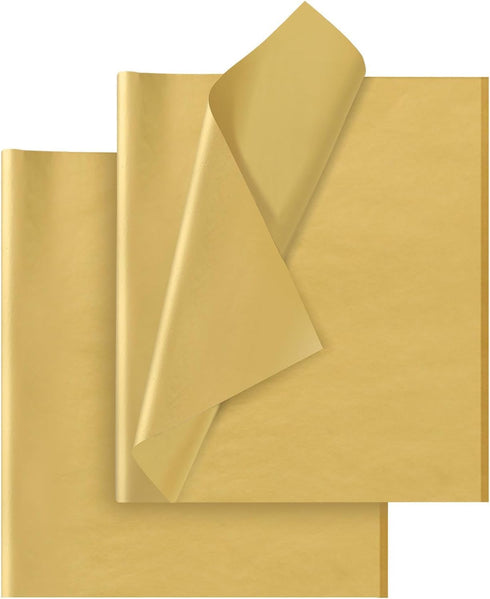 Gold Tissue Paper for Gift Bags, 30 Sheets Bulk Packaging Paper, 14 x 20 Inch for Weddings, Birthdays, Christmas Crafts
