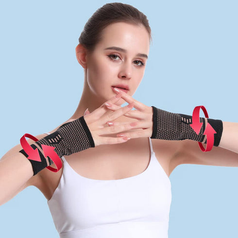 Copper Wrist Compression Sleeves (2PCS) – Elastic Support Sleeve for Tendonitis, Arthritis, Sprains Pain Relief