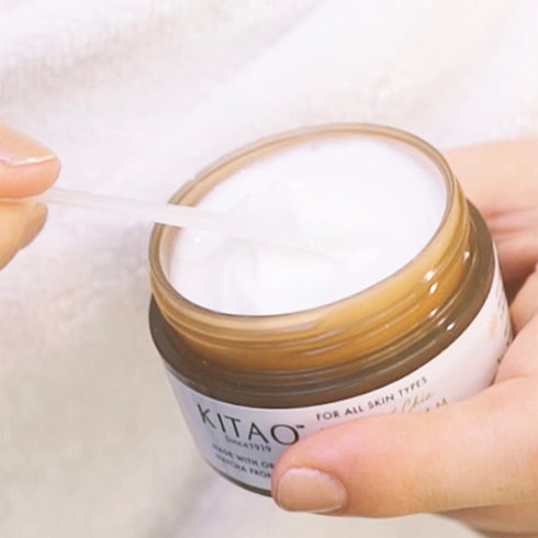 KITAO Matcha Facial Cream Moisturizer - Organic Day & Night Anti-Aging Skincare for Women & Girls, 1.7 fl oz