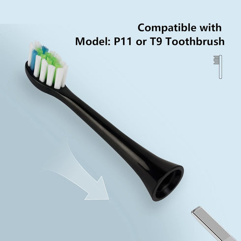 Mullburry 12 Pack P11 T9 P11 T9 Replacement Toothbrush Heads Compatible with fairywill Electric Toothbrush, W Shape