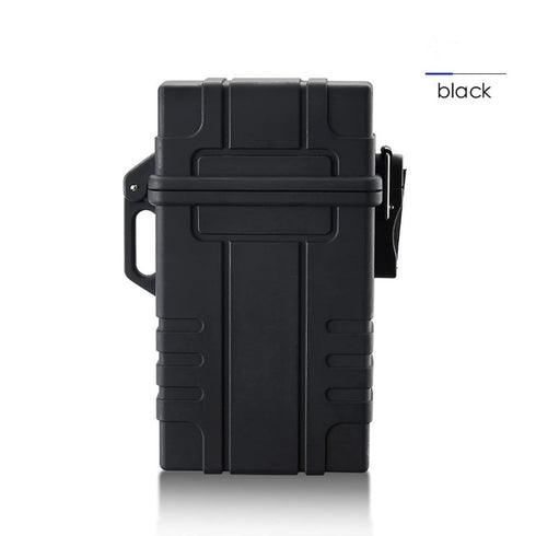 Waterproof Cigarette Case with Lighter, Full Pack 20 Regular Holder Electric Lighter USB Rechargeable, Windproof Flameless for Outdoor Adventures (Square Black)