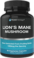 Organic Lions Mane Mushroom Capsules - 1800mg Supplement for Brain and Immune Support - 90 Veggie Caps