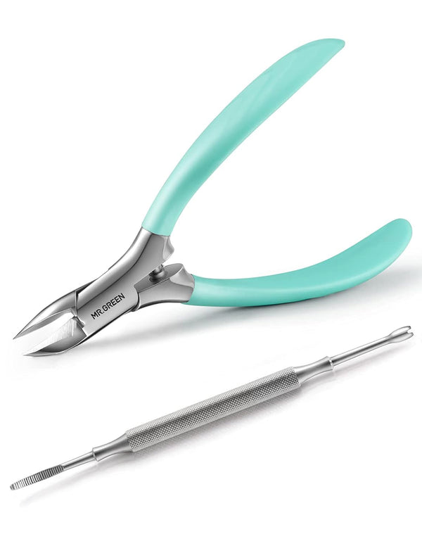 MR.GREEN Nail Clippers for Thick & Ingrown Toenails, Heavy Duty Professional Tools with Rubber Handle