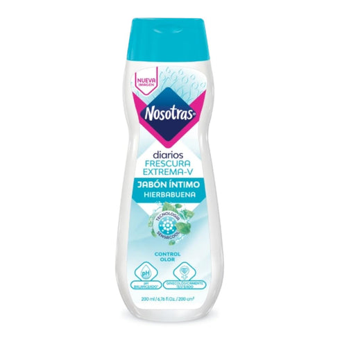 Nosotras Set (6.76oz 200ml) Feminine Wash Intimate Soap And Wet Wipes Peppermint | Kit Jabon Intimo y Paitos Humedos