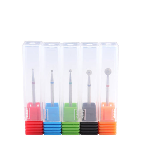 MZCMSL 5PCS Nail Drill Bits - Ball Head 3/32 Diamond Cuticle Bit for Electric Nail File Machine