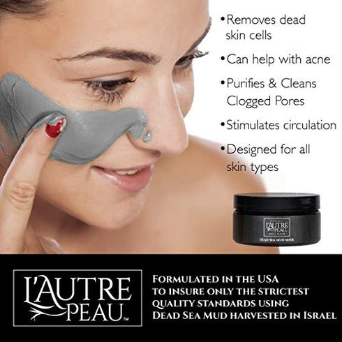 L’Autre Peau Dead Sea Mud Mask for Face & Body, Facial Cleansing Clay, 10.1oz