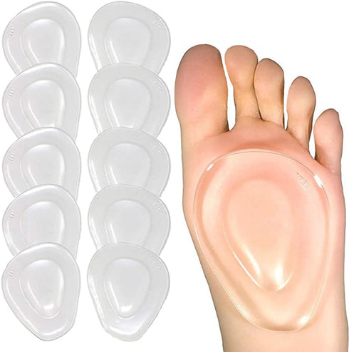 Ball of Foot Cushions, 10 Pack Metatarsal Pads for Pain Relief, Insoles for Women & Men