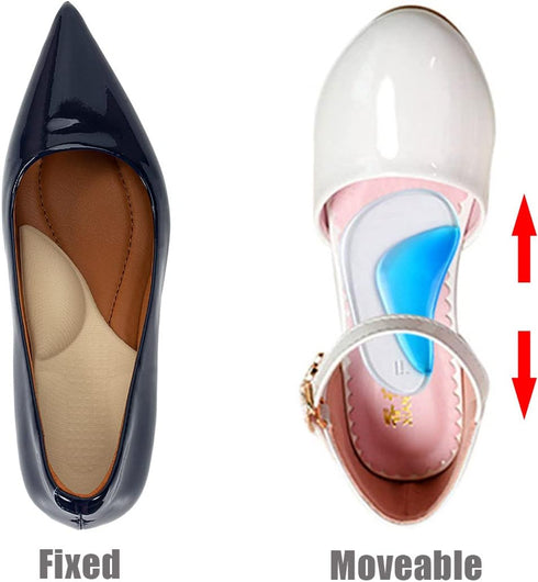 Arch Support Insoles for Plantar Fasciitis, Adhesive Foot Arch Inserts for Flat Feet, Heel Support Cushion - 3 Pairs