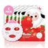 Real Fruit Facial Mask Sheet for Kids, Children - Made with 100% Cotton, Moisturize, Sooths and Hydrates Skin (Strawberry- Pack of 5)