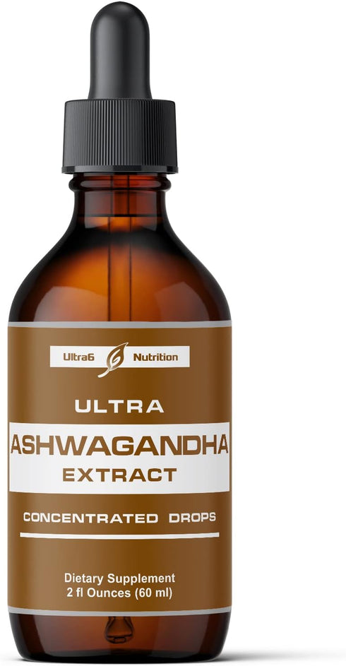 Ashwagandha Liquid Drops, Organic Ashwagandha Supplements with Rhodiola Rosea Tincture for Mood and Energy