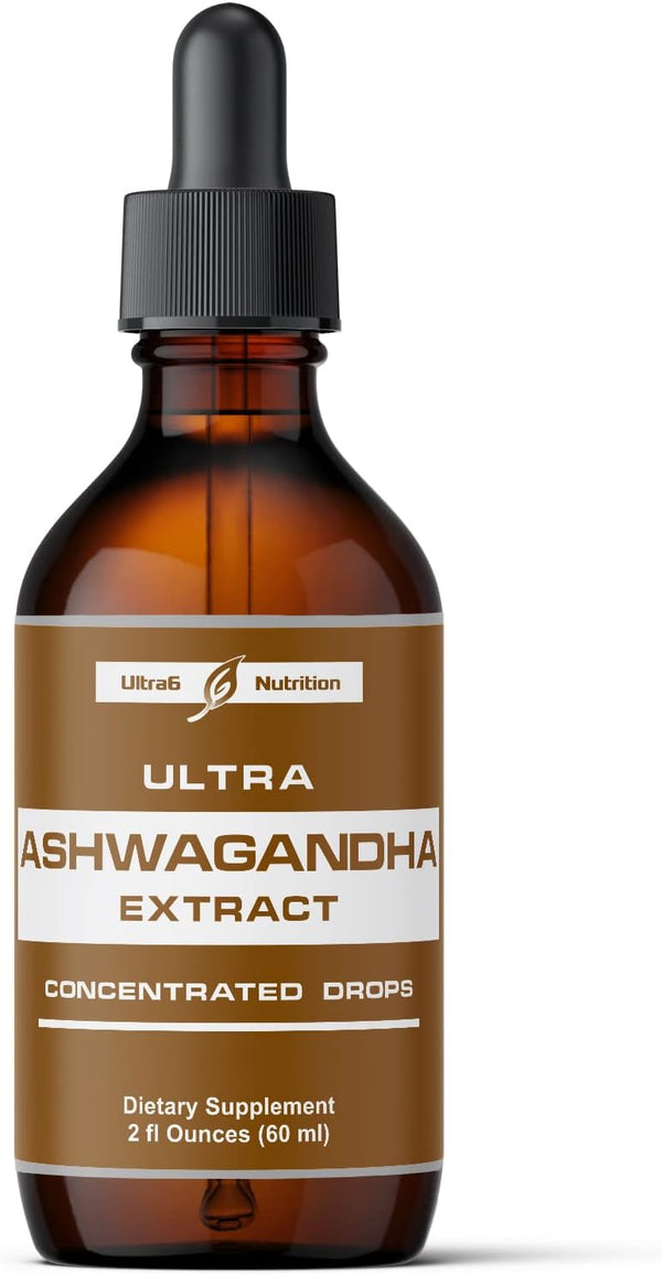 Ashwagandha Liquid Drops, Organic Ashwagandha Supplements with Rhodiola Rosea Tincture for Mood and Energy