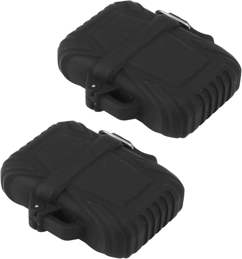 Waterproof Lighter Case Set, Black Plastic Organizer for 2Pcs Jar Holders for Fire Starters, Water Resistant