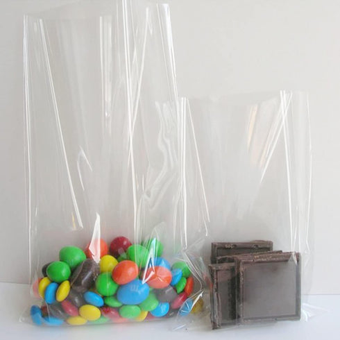 Zcintert Clear Cello ???????????????????? ?????????? ????????, 100 Pcs - 8" x 11" Plastic Gift Bags for Party Favors