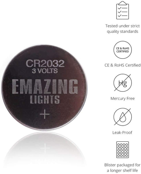 EmazingLights CR2032 3 Volt Lithium Coin Cell Battery (20 Pack)