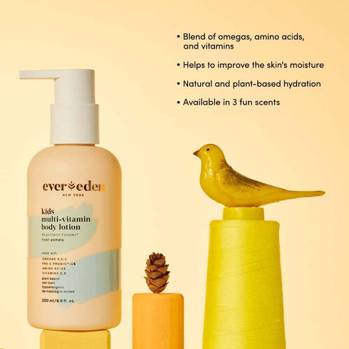Evereden Kids Multi-Vitamin Body Lotion (6.8 fl.oz., Melon Juice): Plant-Based, Natural & Non-Toxic Moisturizing Kids Lotion | Nourishing & Protective Lotion for Kids