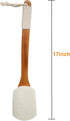Leotruny 100% Natural Exfoliating Loofah with Long Wooden Handle Shower Back Brush (Off-White, 1 Pack)