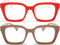 REAVEE 2 Pack Oprah Style Oversized Reading Glasses - Blue Light Blocking Retro Square Readers for Women Men