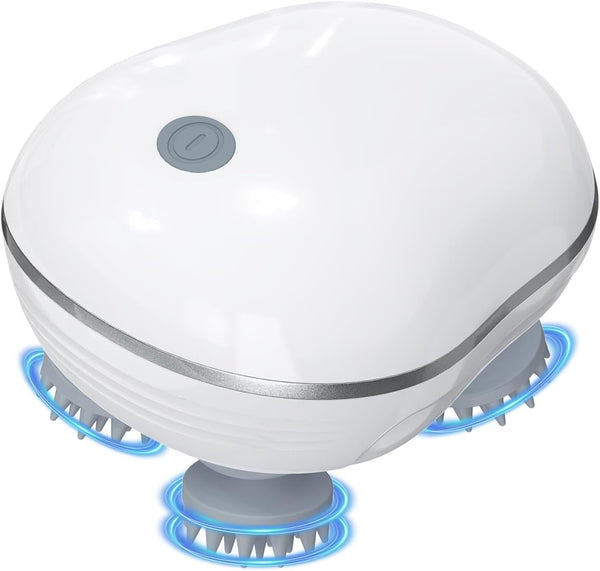 Newest Handheld Pet Massager for Dogs and Cats, Portable Electric Massager with 4 Rotating Heads for Muscle Relief