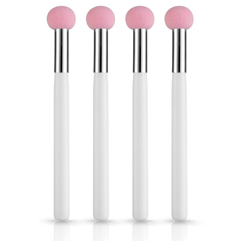 Sibba Foundation Brushes Set: 4 PCS Makeup Setting Powder Blush, Angled Stick, Liquid Concealer, Cream, and Puff