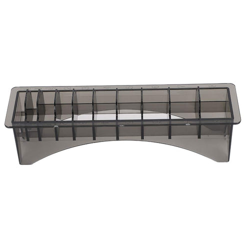 Rectangular Plastic Comb Storage Box, 10 Grid Clipper Guard Holder with Universal Base Tools for Barbershop