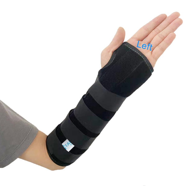 TANDCF Unisex Double Fixation Wrist Brace, Adjustable Night Time Forearm Splint for Carpal Tunnel, 12.2 inch (LH/L)