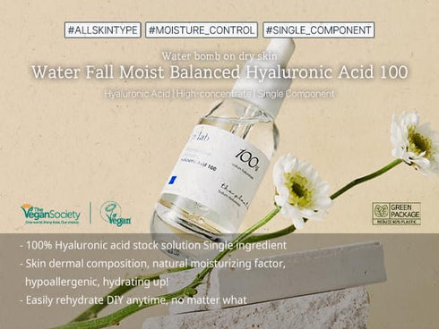 THE PLANT BASE Waterfall Moist Balanced Hyaluronic Acid Ampoule 30ml / 1.01 Fl oz | Hyaluronic 100% | Rich Moisture | Korean Skincare | Facial Ampoule | Moisturizing | Paraben FREE