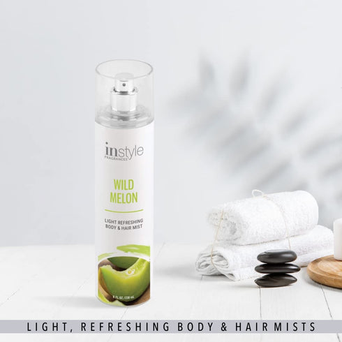 Instyle Fragrances Body & Hair Mist - Wild Melon Scent, 8 Fl Oz Spray Bottle