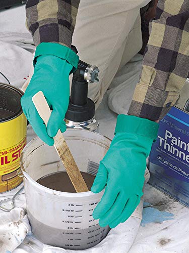 SHOWA Chemical Resistant Gloves, Nitrile, XL, Light Green