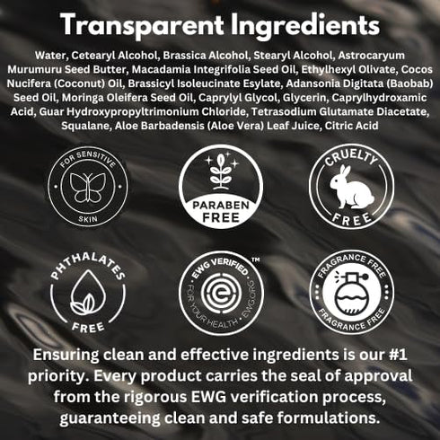 Men's Conditioner - EWG Verified, Lightweight Hydrating Formula for All Hair Types, Unscented, 10 fl oz