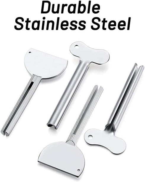 Yopolaz 2 Pack 2) Tube Squeezer - Stainless Steel Toothpaste Squeezer -Metal Manual Dispenser Hand Cream Tube Key
