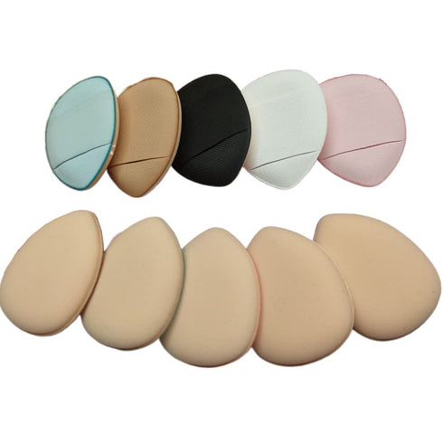 10 Pack Finger Powder Puff with Finger Holder Strap, Mini Fingertip Makeup Sponge Pad for Liquid Foundation, Cream, Concealer, Eye Shadow, Wet Dry Beauty Makeup Tools (5 Color)
