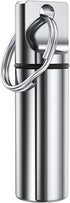 TecQach Small Pocket Pill Box Keychain, Aluminium Alloy Portable Mini Pill Organizer Case