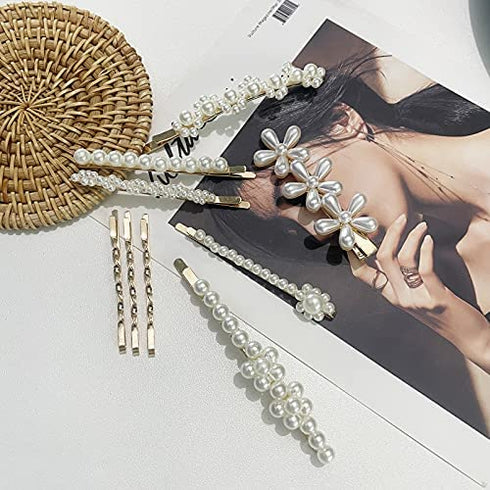 Mehayi 20 PCS Pearls Hair Clips Fashion Korean Style Acrylic Resin Hairpins for Women and Girls Headwear Accessories