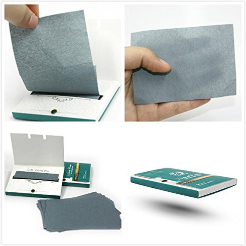 Natural Face Oil Blotting Paper - Bamboo Charcoal, 100 Counts, Premium Facial Blotting Sheets for Skin Care