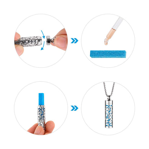 Essential Oil Necklace for Women, 316L Stainless Steel Aromatherapy Pendant Diffuser Jewelry Gift for Men Women