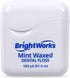 BrightWorks Dental Floss Mint Waxed, 100 Yards (Pack of 4)