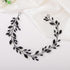 Kercisbeauty Black Rhinestones Beads Headband for Women and Girls Wedding Bridal Black Hair Accessories Halloween Costume Handmade Hair Pieces