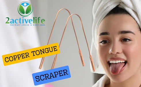 Copper Tongue Scraper Set of 2 for Adults, Effective Cleaner for Optimal Oral Care & Fresh Breath