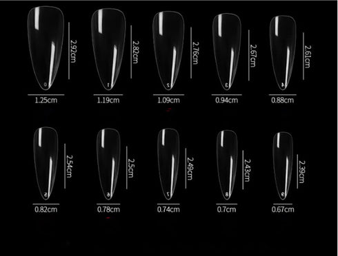 YIMART 500pcs/pack Stiletto False Nails - Clear Long Almond False Nail Tips for Decoration Nails Salon (Clear Long