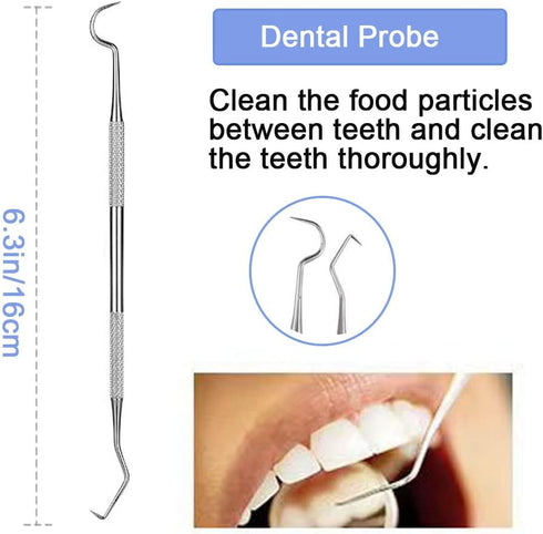 Dental Tools Kit, Dental Picks, Teeth Cleaning Tools Set, Stainless Steel Tooth Scraper, Plaque Tartar Cleaner with Case