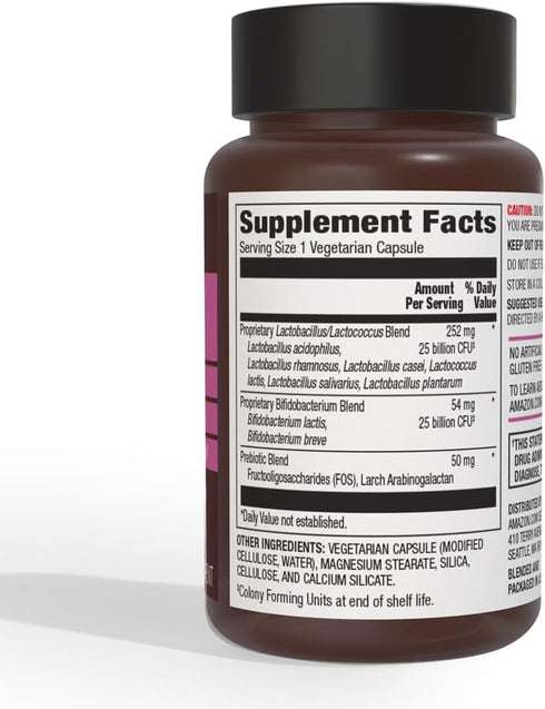 Amazon Elements Women's Probiotic 50 billion CFU per serving, vegetarian, Supports Urinary Track and Vaginal Health