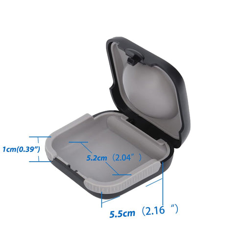 Protective Case for Travel Hearing Aids, Hard Small Splashproof Cushioned Interior for 2 Hearing Aids