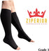 Ziperior 30-40 mmHg 3 Open Toe Inside Leg Calf Zipper Grade Compression Socks