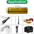 F11 14430 1150mah 3A 3.7V Flat top Rechargeable Batteries (Pack of 2)