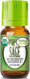 Healing Solutions Organic Sage Essential Oil, Pure & Undiluted 0.33 oz (10ml) for Hair and Aromatherapy