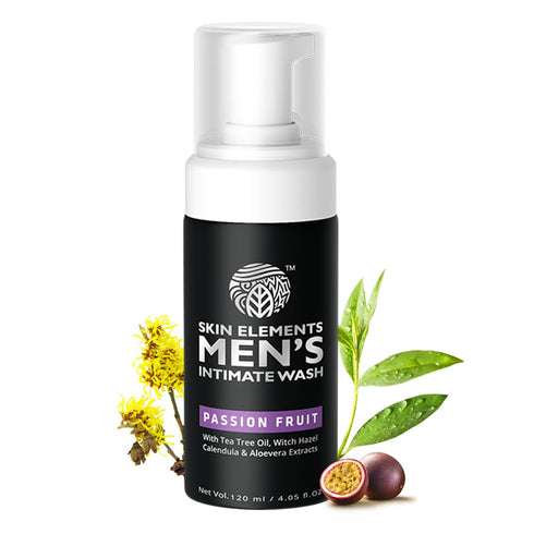 Skin Elements Intimate Wash for Men - 4.05 Fl Oz Passion Fruit pH Balanced Foaming Wash Prevents Itching & Odor