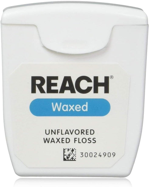 Reach Unflavored Waxed Dental Floss for Oral Care & Plaque Removal, 55 yds (Pack of 6)