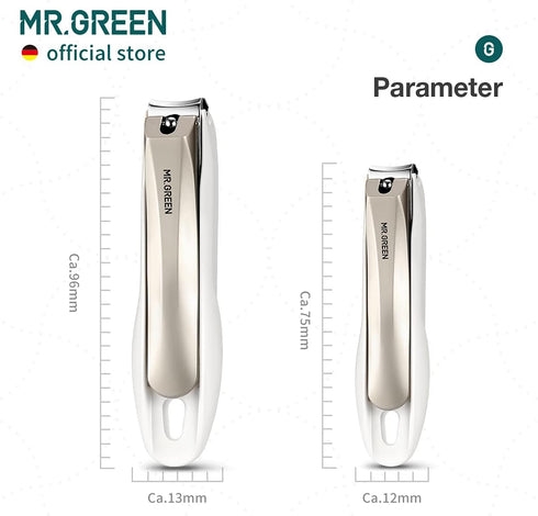 MR.GREEN Nail Clippers, Anti Splash Stainless Steel Fingernail Cutter, Detachable Design Nail Trimmer (Large)